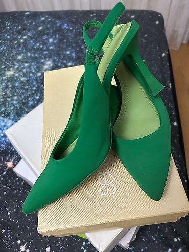 tufliler: Yaşıl rəngli qadın slingback tuflilər 36 razmer - Model: sivri — 1