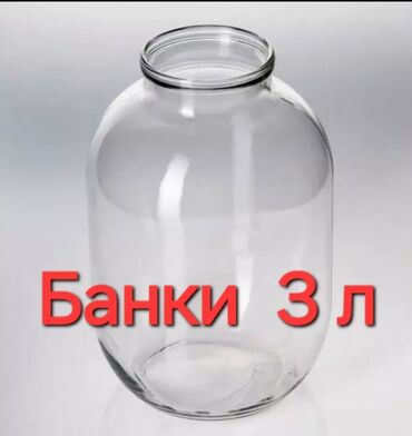 большие комнатные цветы: Продаю 3 литровые банки. Б/У