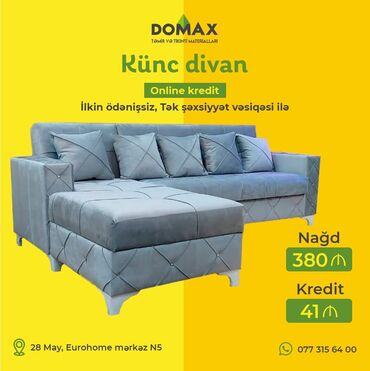 tək divan: Künc divan, Yeni, Açılan, Bazalı, Şəhərdaxili pulsuz çatdırılma