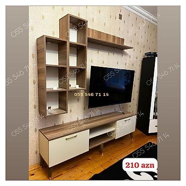 stend: Mebel dəsti – TV stendi və asma rəf sistemi - Üslub: müasir, minimal — 1