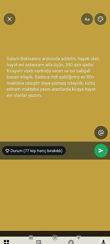 Axtarılır: Bakixanov ərazisində həyəti olan həyət evi (ailə üçün)