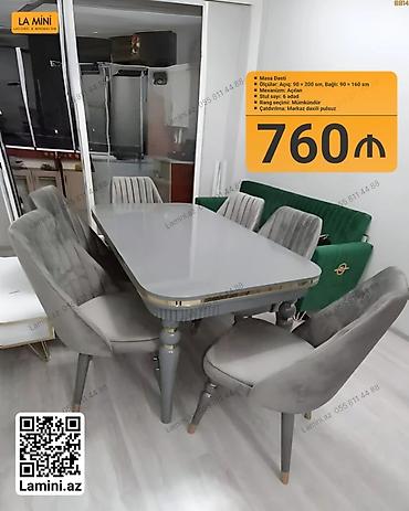 Мебель: Masa dəsti – açılan mexanizmlə - Ölçülər: açıq 90 × 200 sm, bağlı 90 — 1