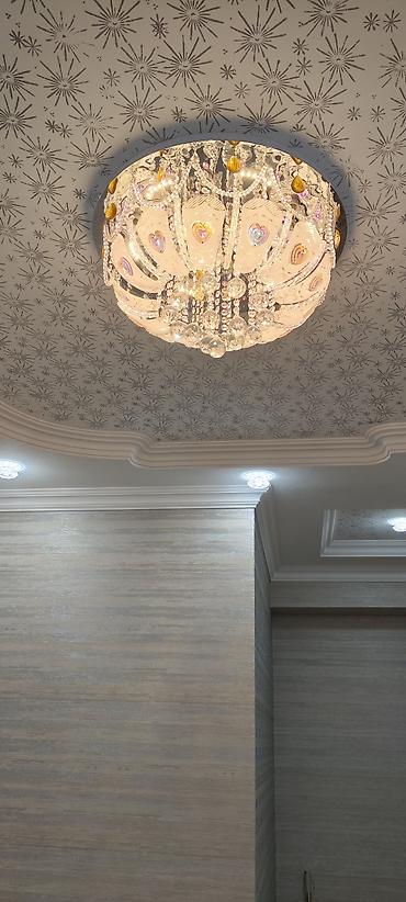 tavan ucun ventilyator: Led Çılçıraq, 4 və daha çox lampa, Xrustal — 6