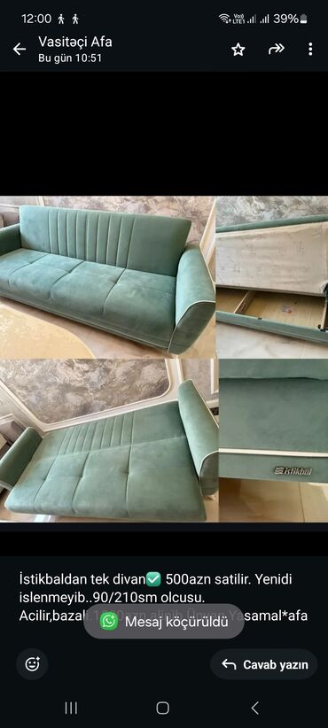 işlənmiş divanlar: Divan, İşlənmiş, Açılan, Bazalı, Çatdırılma yoxdur