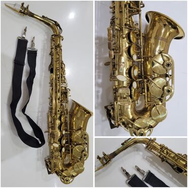 японский золотой саксофон и гитара: Saksofon(Alt)- 450 man.Alət yaxşı vəziyyətdədir,heç bir problemi