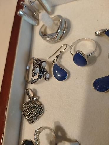 Серебряные наборы украшений: Серебро!!! Комплекты с натуральными камнями. Комплект с белым — 19