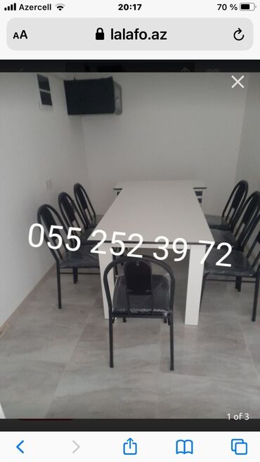 Sifarişlə bağ üçün masa və oturacaq dəstləri: Düz masa, Stullar ilə, 6 nəfər, Açılmayan, Laminat, Azərbaycan — 2