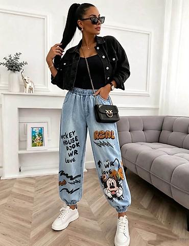 terranova helanke: Ženske pantalone sa printom crtanih junaka – street style model - — 4