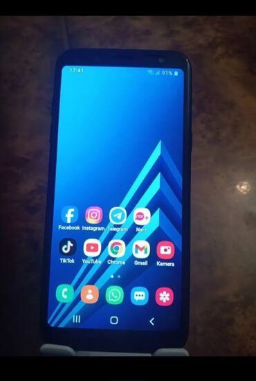 Samsung: Samsung Galaxy A6, 32 GB, rəng - Qara, Sensor, Barmaq izi, İki sim kartlı