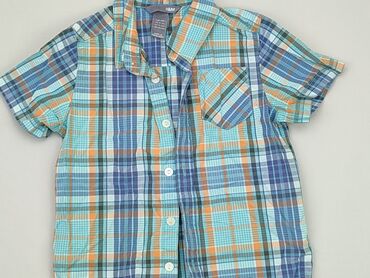 bluzki megi krótki rękaw: Koszula 3-4 lat, stan - Dobry, wzór - Kratka, kolor - Błękitny