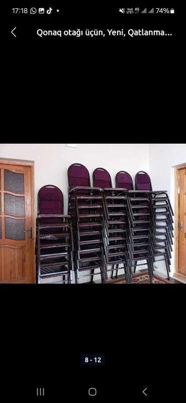 Stullar: Qonaq otağı üçün, Yeni, Qatlanan, rəng - Bordo Stul — 3