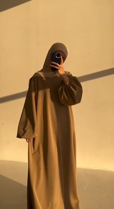 платье абайка: Повседневное платье, Осень-весна, Длинная модель, Прямое, M