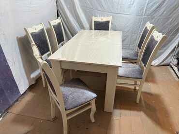 stol acilan: Qonaq otağı üçün, Yeni, Açılan, Dördbucaq masa, 6 stul, Türkiyə
