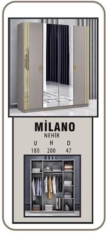 ucuz skaflar: Milano qarderob – güzgülü 4 qapılı, müasir dizayn. Fabrik istehsalı — 1