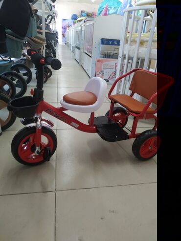 детские трёхколёсные велосипеды: Трёхколёсный велосипед детский с пассажирским сиденьем цвета бирюза