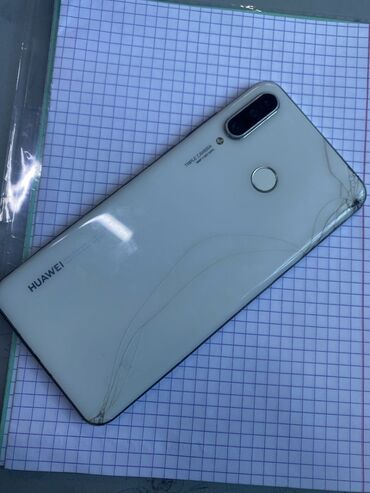 телефон дисковый: Huawei P30 Lite, Б/у, 128 ГБ, цвет - Белый, 2 SIM