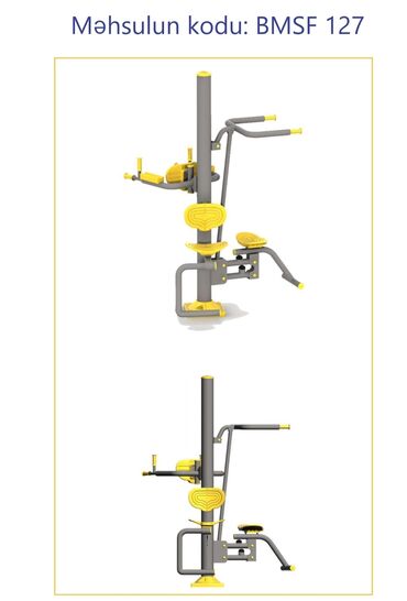 Digər trenajorlar: Açıq hava fitnes avadanlıqları – sarı/qrafit rəng palitrası, metal — 30