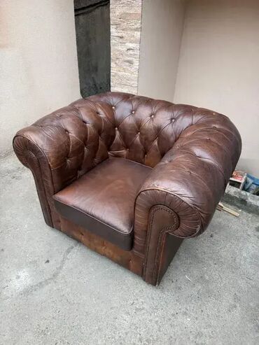 Stilske fotelje: Chesterfield fotelja - PRAVA KOŽA 🛋️✨ Prava box koža, fotelja u — 11
