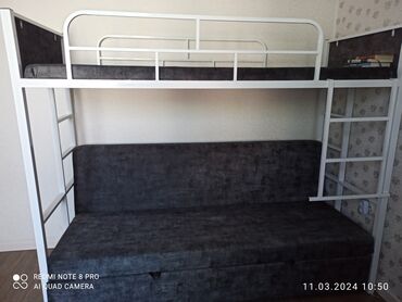 ами мебель кухонный угловой диван николетти: Диван-кровать, цвет - Серый, Б/у