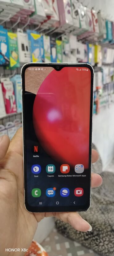 samsung soyuducuları: Samsung Galaxy A02 S, 4 GB, rəng - Ağ, Sensor