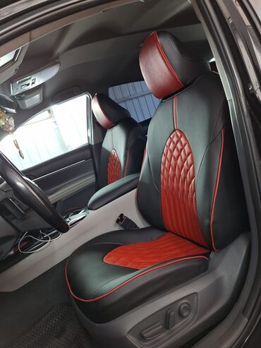 Чехлы и накидки на сиденья: Чехлы Экокожа, цвет - Черный, Toyota, Новый — 7