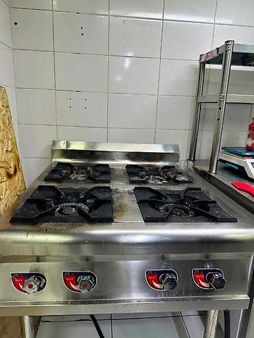 Кафелер, ресторандар үчүн: Профессиональная газовая плита на 4 конфорки + печь/шкаф — 2