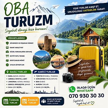 gurcustan: OBA Turizm – səyahətini bizimlə başla! Xidmətlər: - Daxili turlar — 1