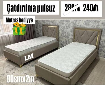Dolablar: Tək neferlik çarpayı SİFARİŞLƏ VƏ YENİ Qiymət : 240₼ Ölçü : 90smx2m