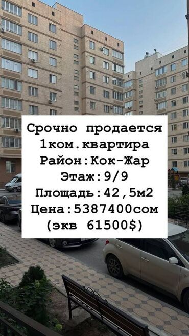 1 комнатная квартира на продажу: 1 комната, 42 м², Элитка, 9 этаж, Евроремонт