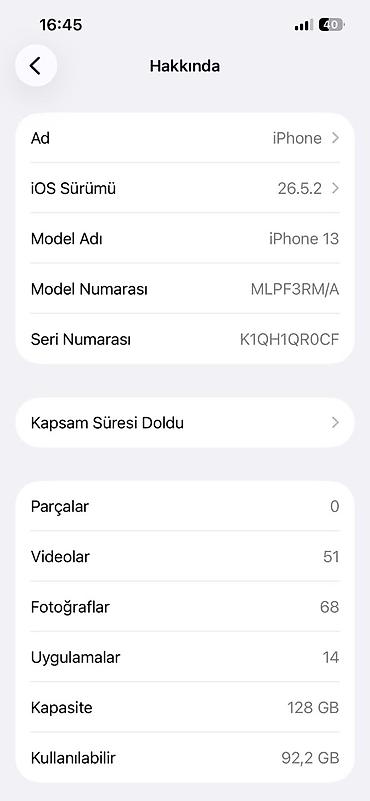 Apple iPhone: IPhone 13, 128 GB, Mavi, Face ID, Simsiz şarj — 7
