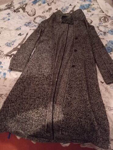 женское пальто с мехом: Пальто L (EU 40), цвет - Серый