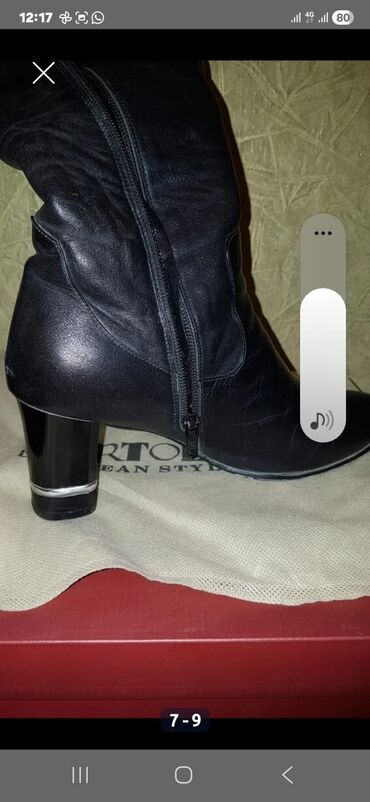 Çəkmələr: Ölçü: 39, rəng - Qara, İşlənmiş — 6