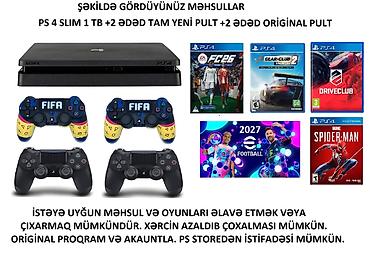 PS4 (Sony Playstation 4): Playstation 4 . ps4. 1 tb yaddaş.+ a clas tam yeni qutusunda pultlar 2 — 1