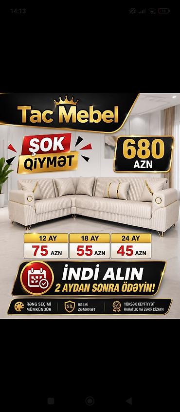 полка для книг: Tac Mebel künc divan dəsti - Şok qiymət: 680 AZN - Ödəniş planları — 1