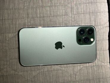 Apple iPhone: IPhone 13 Pro Max, Б/у, 256 ГБ, Зеленый, Защитное стекло, Чехол, Кабель, 87 %