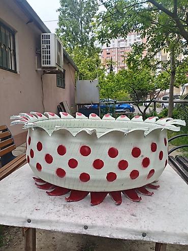 Bitkilər üçün dibçəklər: Təkərdən düzəltmə güldan əl işi — 4