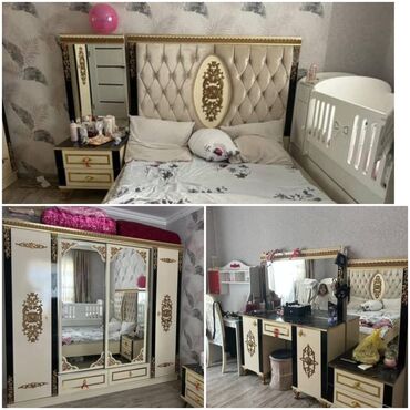 Masalar və oturacaqlar: Yataq desti ideal veziyyetde 750₼ satilir .Unvan Masazir &Rumi