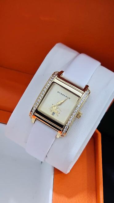 3d saat: Burberry qadın saatı – zərif kvadrat korpus və daşlı bezel Rolex — 6