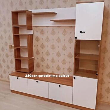 Çarpayılar: Düz TV altlığı, Polkalı, Laminat