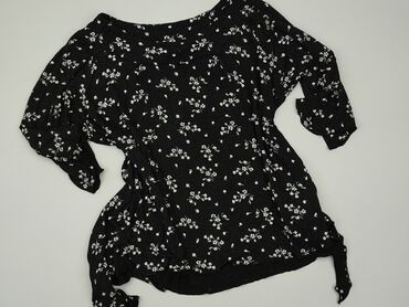 czarne bluzki w kwiaty: Blouse, C&A, XL (EU 42), condition - Perfect