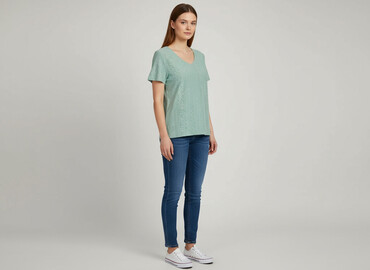 calzedonia rajstopy bawełniane: Janina, T-shirt damski, rozmiar L