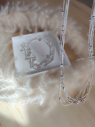 dove set neseser: Set: Bracelet, Necklace, Pendant, Material: Silver