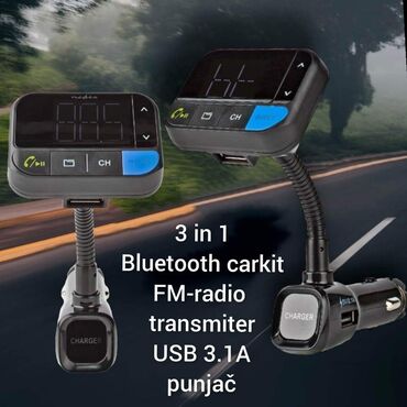 Cena 2600din CATR102BK 3-in-1 Bluetooth carkit FM-radio transmiter and