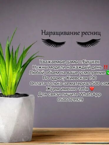 мадель: Ресницы, Требуются модели