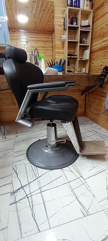Salon, tibbi mebel: Bərbər/kosmetoloji kreslo - Rəng: qara - Material: süni dəri oturacaq — 3