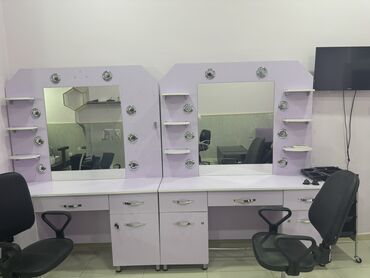zeferan satisi: Gozellik salonh ucun Ishiqli ve guzgulu salon mebeli hem sac kesimine