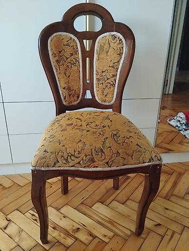 stoi stul: Klassik üslubda taxta stul - Material: kütük ağac (qəhvəyi lak örtük) — 3
