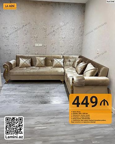 Divanlar: Künc divan – La Mini - Ölçü: 280 × 200 sm - Mexanizm: Açılan, bazalı — 1