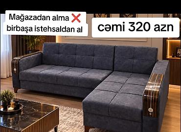 Məhsul: Künc divan (çevrilən model) - Rəng: Tünd boz - Dizayn: Sağ