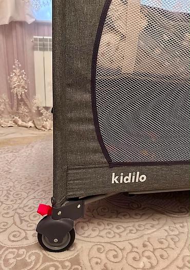 yuxuda uşaq cimizdirmək: Kidilo travel uşaq çarpayısı / manez - Rəng: tünd boz, tekstilli — 4